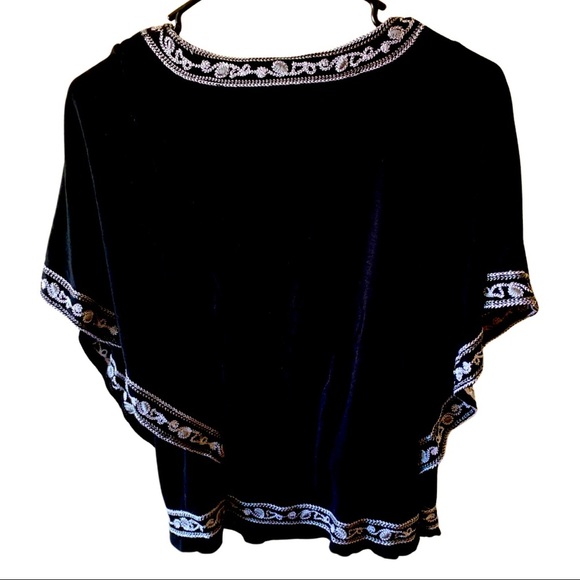 ⚜️✨Boho bohemian Embroidered Black Top FYLO✨⚜️ size S - Picture 2 of 2